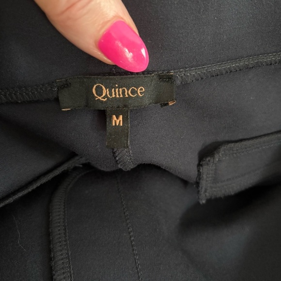 Quince Ultra-Stretch Ponte Straight Leg Pants Navy Medium Petite Career Pant - Picture 3 of 6